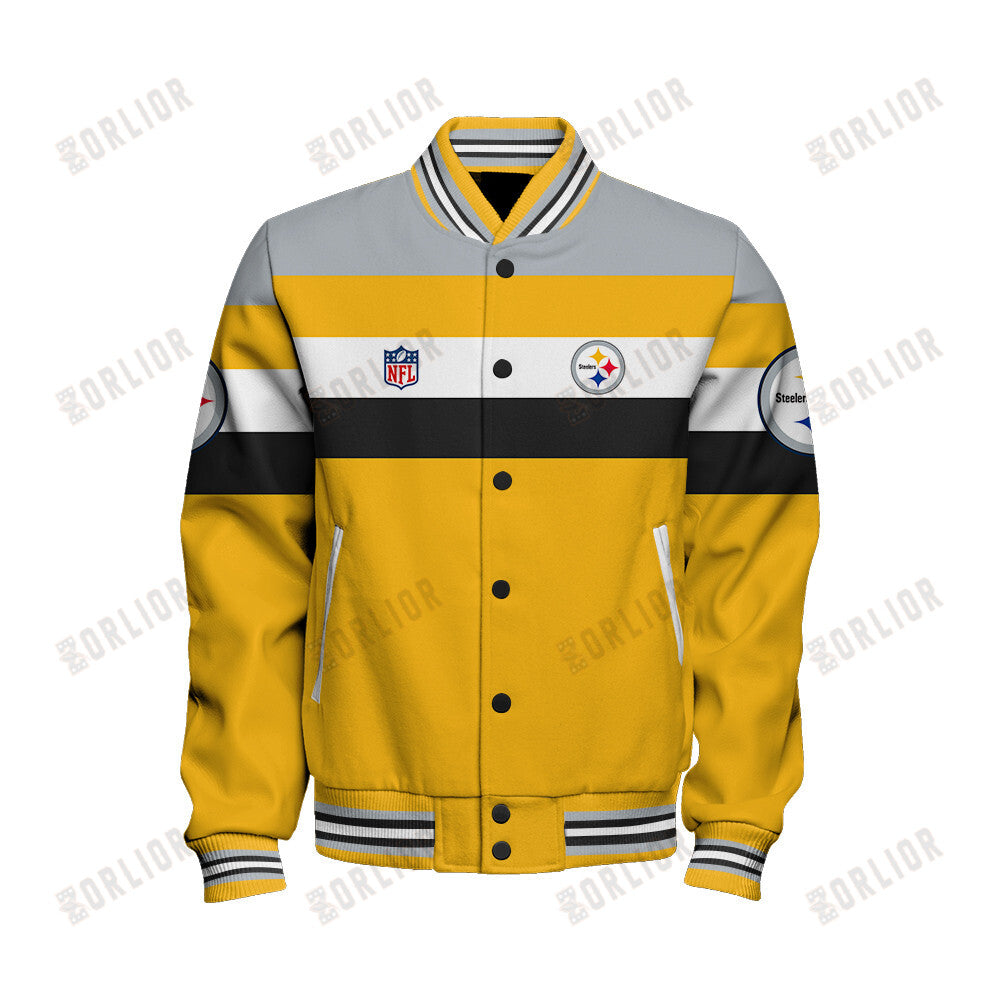 Pittsburgh Steelers Personalized Unisex Varsity Jacket AZBTVJK000379