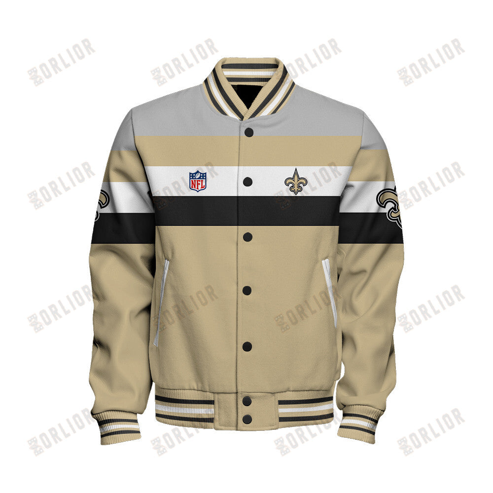 New Orleans Saints Personalized Unisex Varsity Jacket AZBTVJK000383