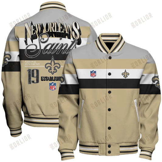New Orleans Saints Personalized Unisex Varsity Jacket AZBTVJK000383