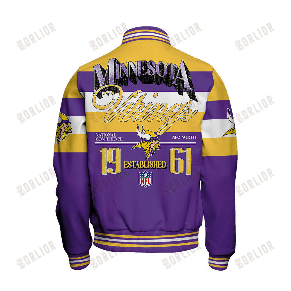 Minnesota Vikings Personalized Unisex Varsity Jacket AZBTVJK000385