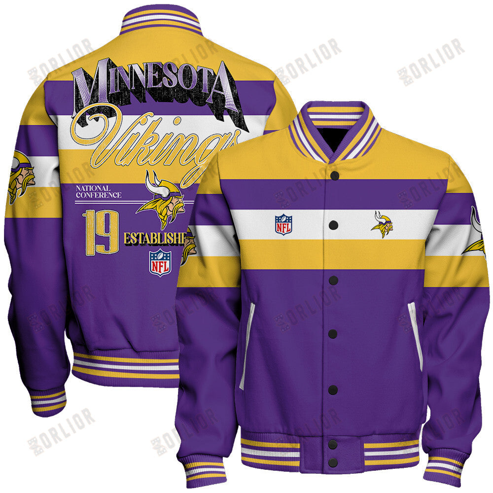 Minnesota Vikings Personalized Unisex Varsity Jacket AZBTVJK000385