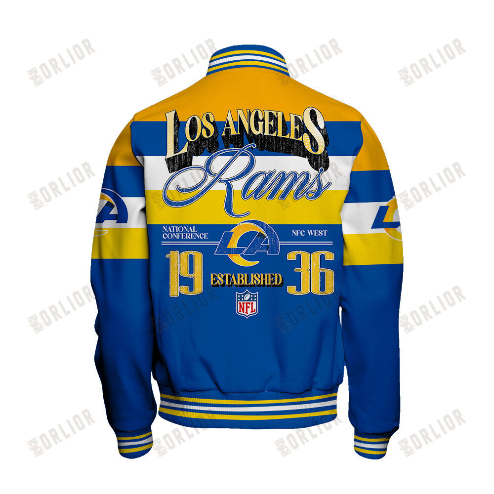 Los Angeles Rams Personalized Unisex Varsity Jacket AZBTVJK000387