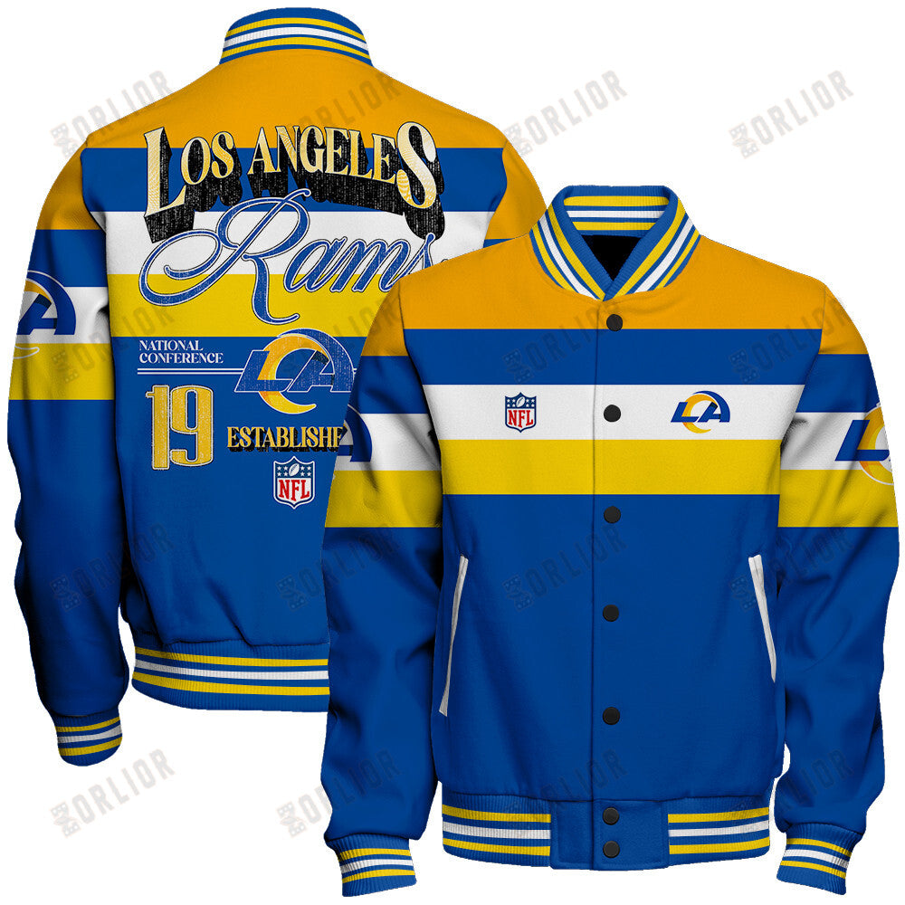 Los Angeles Rams Personalized Unisex Varsity Jacket AZBTVJK000387