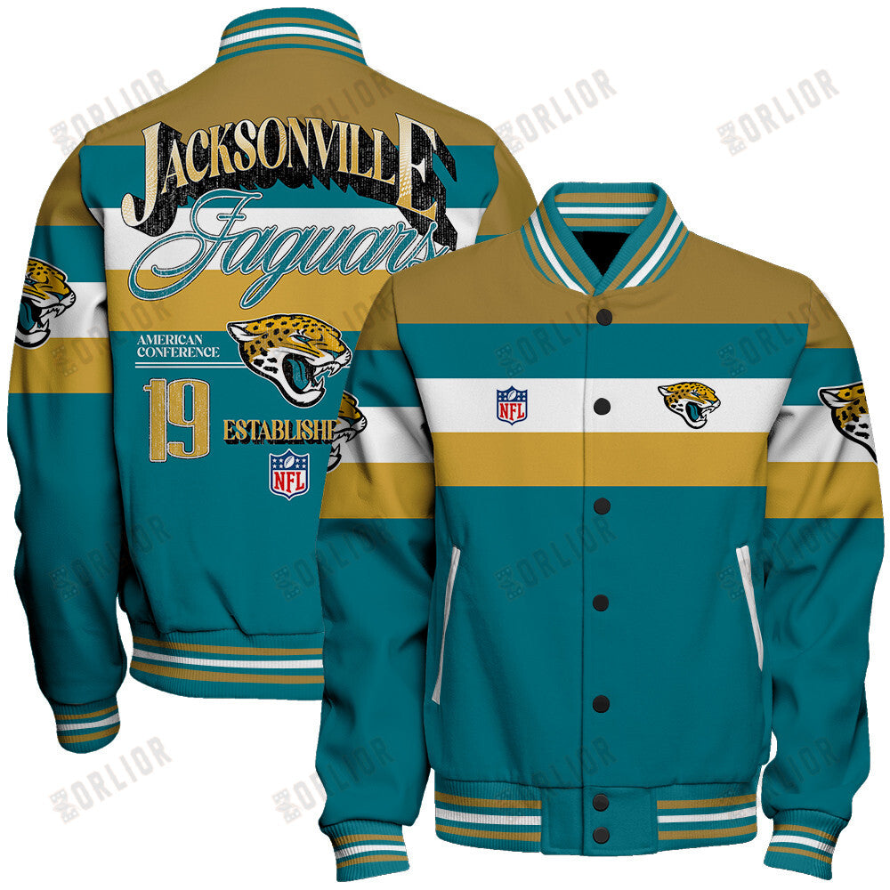 Jacksonville Jaguars Personalized Unisex Varsity Jacket AZBTVJK000391