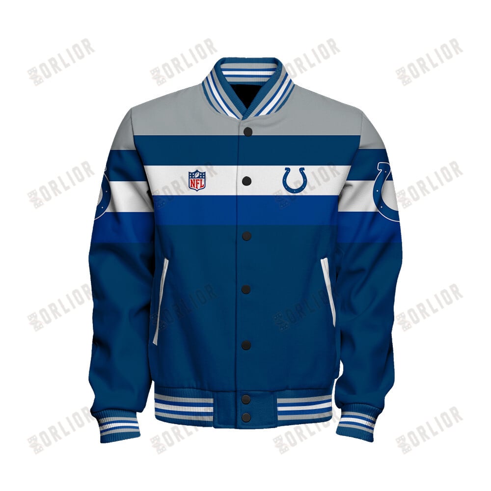 Indianapolis Colts Personalized Unisex Varsity Jacket AZBTVJK000392