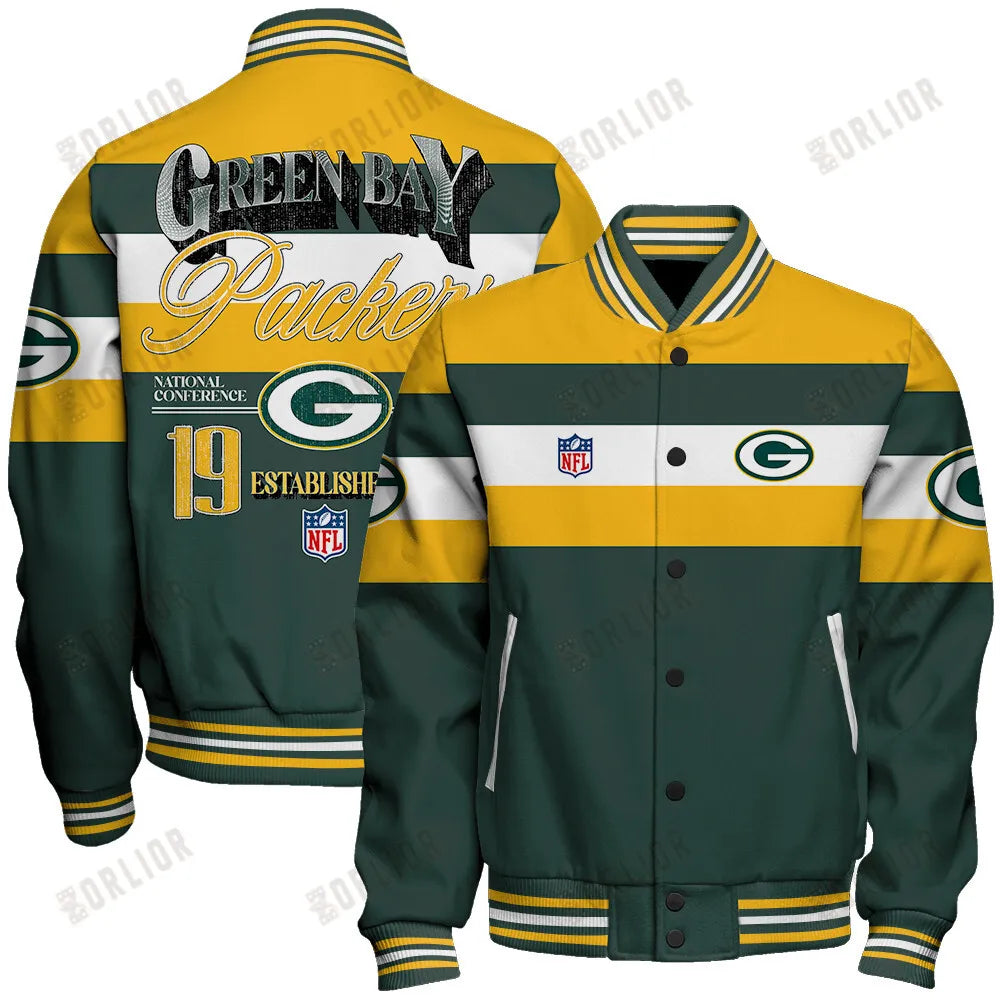 Green Bay Packers Personalized Unisex Varsity Jacket AZBTVJK000394