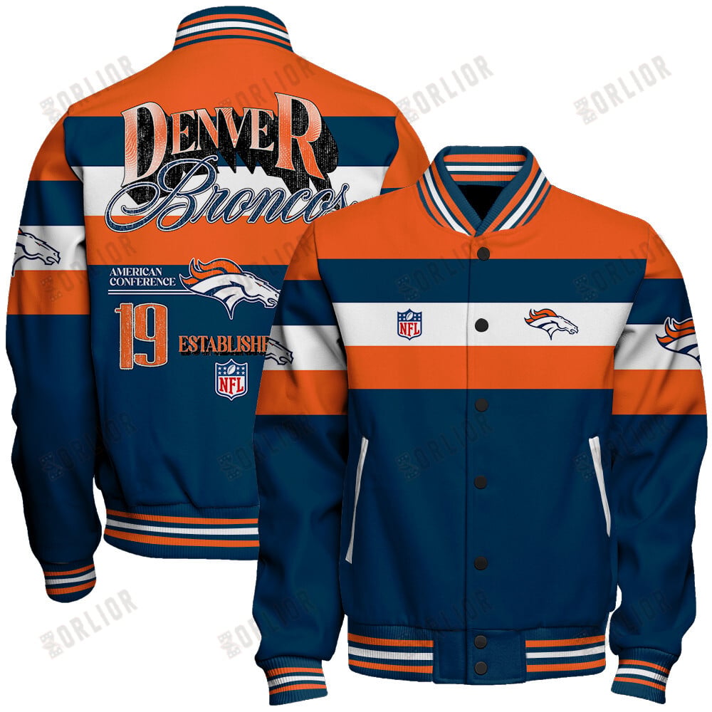 Denver Broncos Personalized Unisex Varsity Jacket AZBTVJK000396