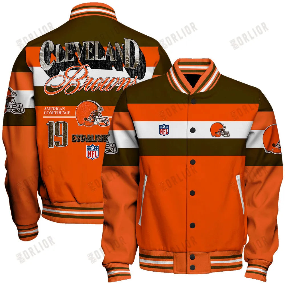 Cleveland Browns Personalized Unisex Varsity Jacket AZBTVJK000398