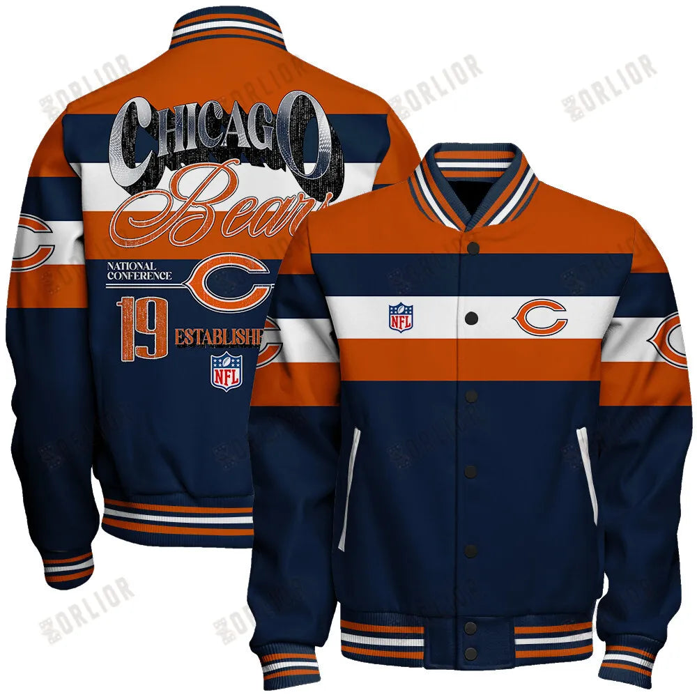 Chicago Bears Personalized Unisex Varsity Jacket AZBTVJK000400
