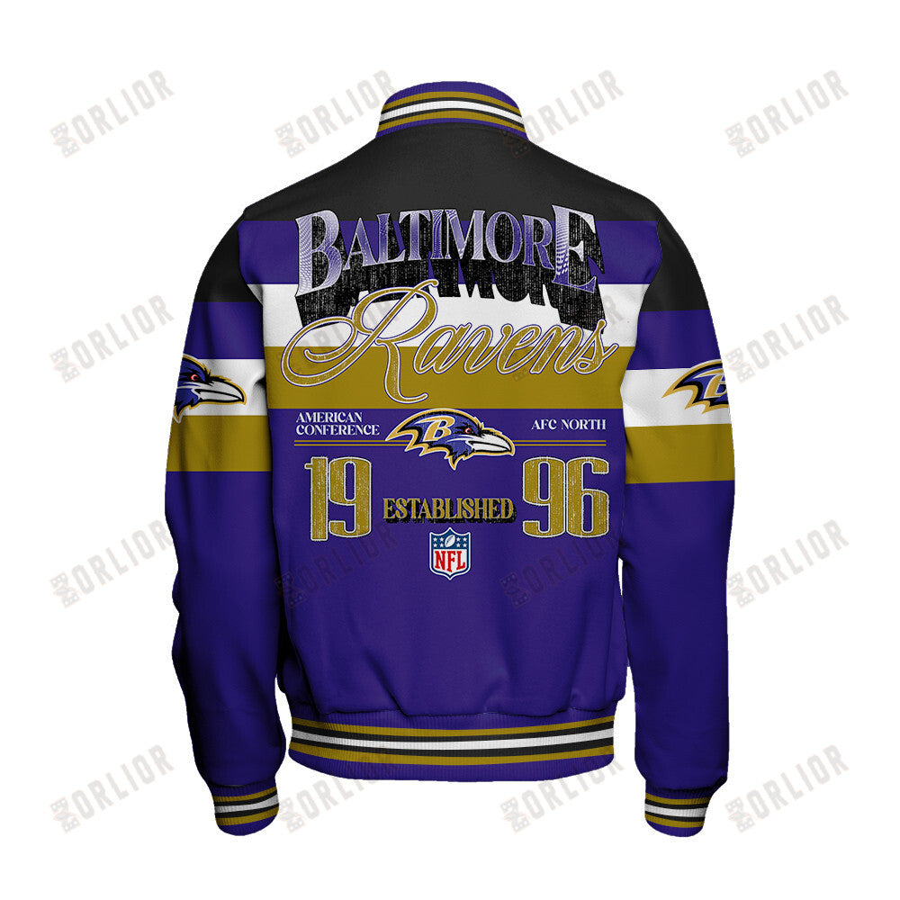 Baltimore Ravens Personalized Unisex Varsity Jacket AZBTVJK000403