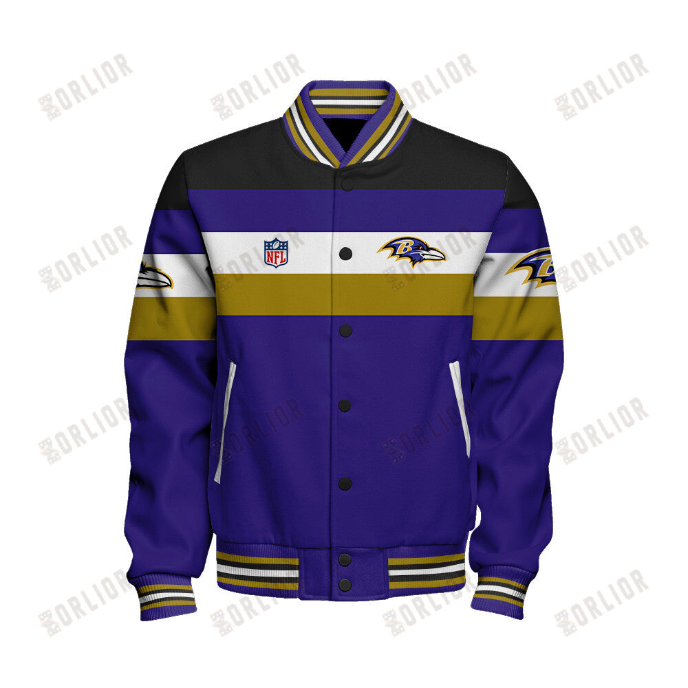 Baltimore Ravens Personalized Unisex Varsity Jacket AZBTVJK000403