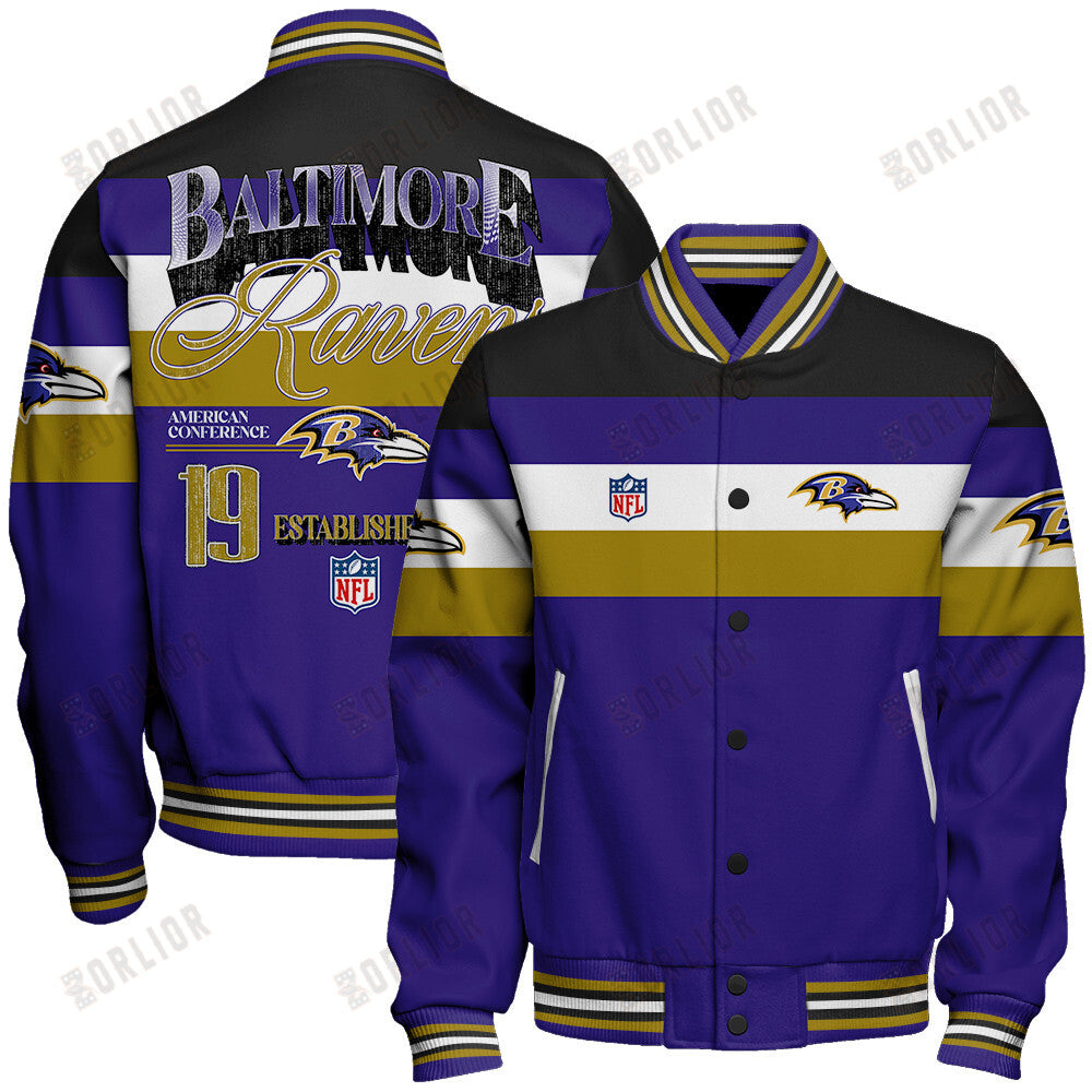 Baltimore Ravens Personalized Unisex Varsity Jacket AZBTVJK000403