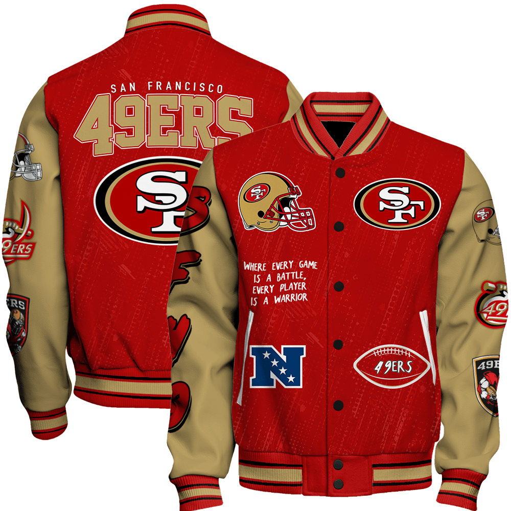 San Francisco 49ers Unisex Athletic Legacy Varsity Jacket AZBTVJK000112