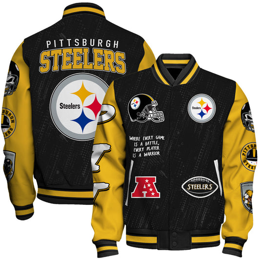 Pittsburgh Steelers Unisex Athletic Legacy Varsity Jacket AZBTVJK000113