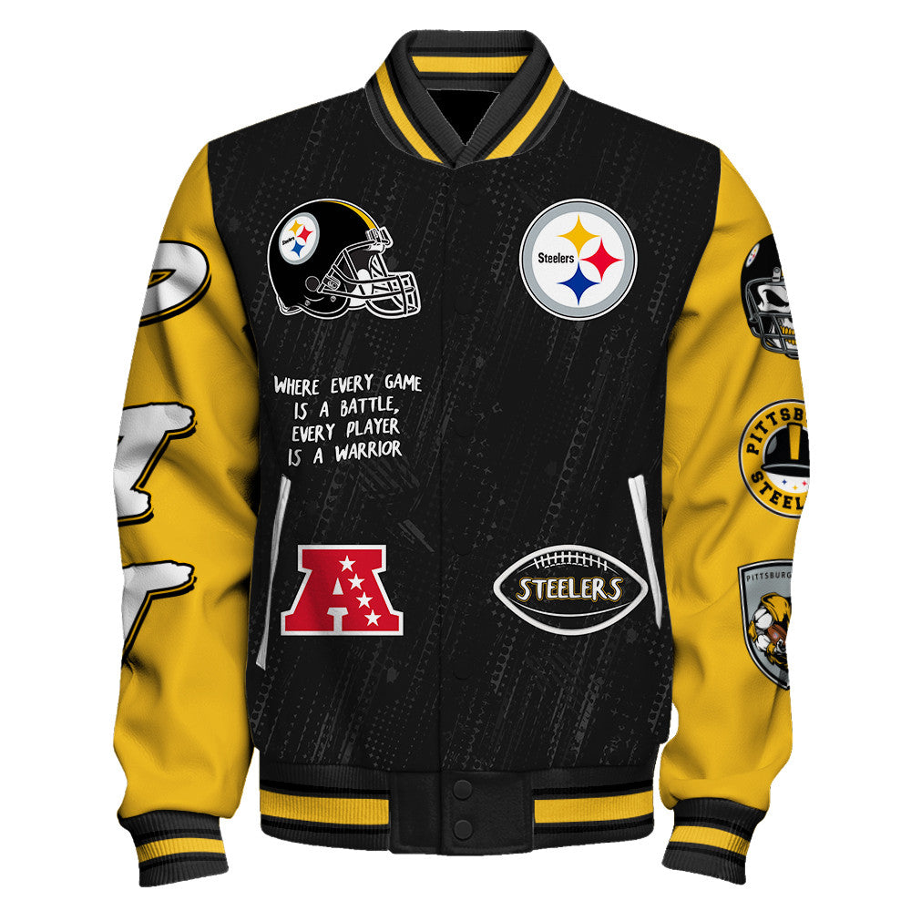 Pittsburgh Steelers Unisex Athletic Legacy Varsity Jacket AZBTVJK000113