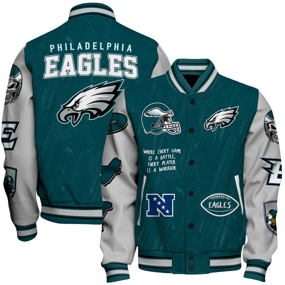 Philadelphia Eagles Unisex Athletic Legacy Varsity Jacket AZBTVJK000114