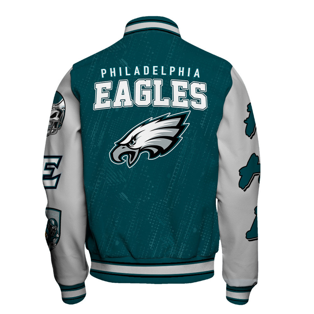 Philadelphia Eagles Unisex Athletic Legacy Varsity Jacket AZBTVJK000114