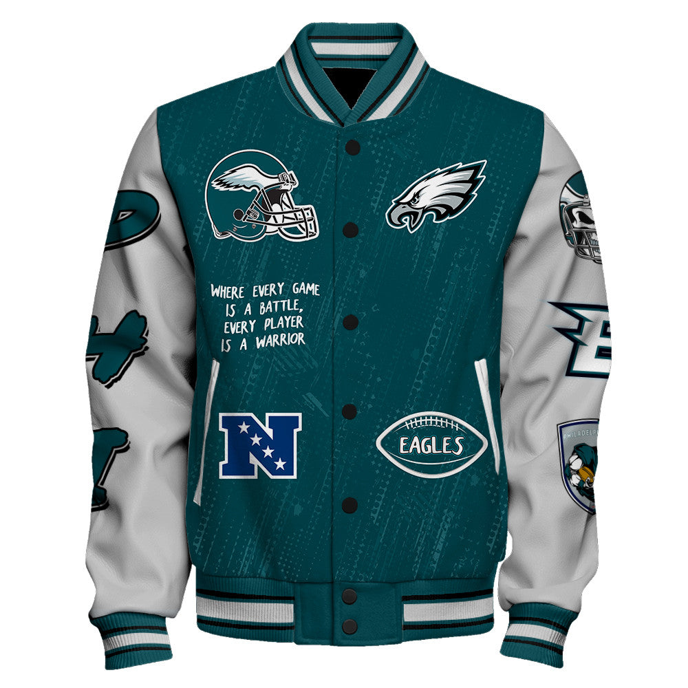 Philadelphia Eagles Unisex Athletic Legacy Varsity Jacket AZBTVJK000114