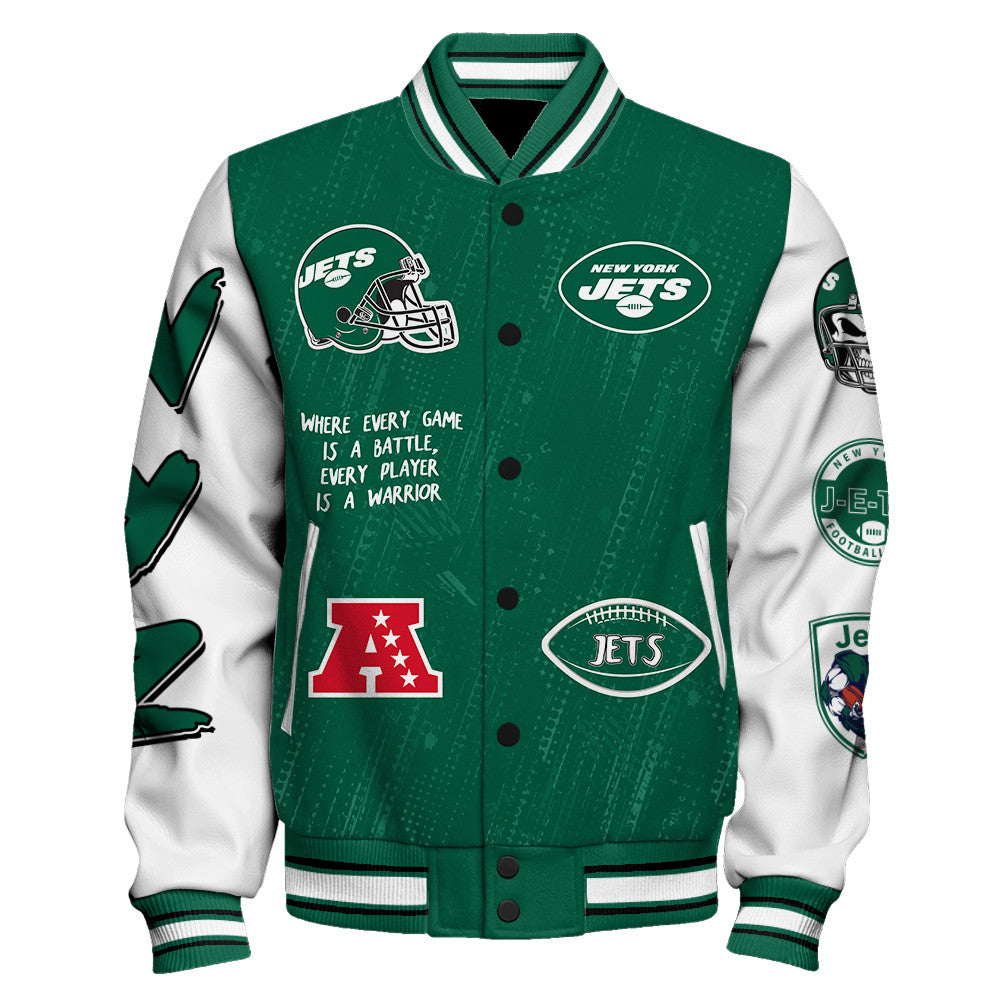 New York Jets Unisex Athletic Legacy Varsity Jacket AZBTVJK000115