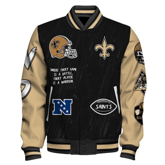 New Orleans Saints Unisex Athletic Legacy Varsity Jacket AZBTVJK000117