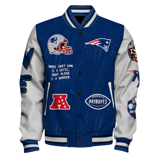 New England Patriots Unisex Athletic Legacy Varsity Jacket AZBTVJK000118