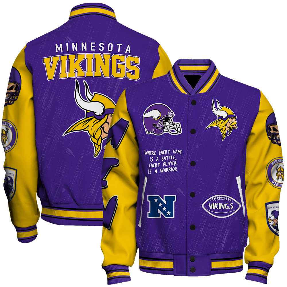 Minnesota Vikings Unisex Athletic Legacy Varsity Jacket AZBTVJK000119