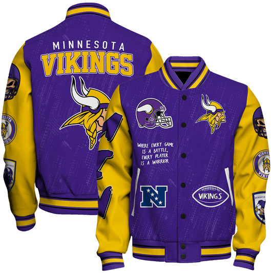 Minnesota Vikings Unisex Athletic Legacy Varsity Jacket AZBTVJK000119