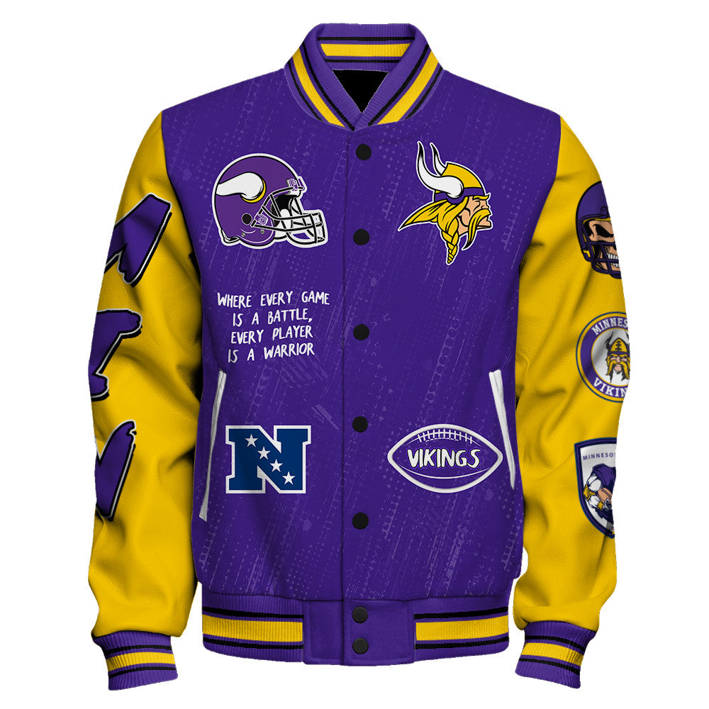 Minnesota Vikings Unisex Athletic Legacy Varsity Jacket AZBTVJK000119
