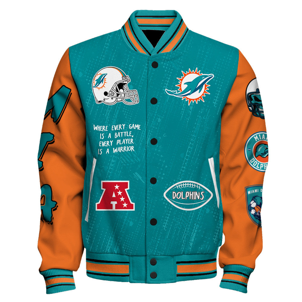 Miami Dolphins Unisex Athletic Legacy Varsity Jacket AZBTVJK000120