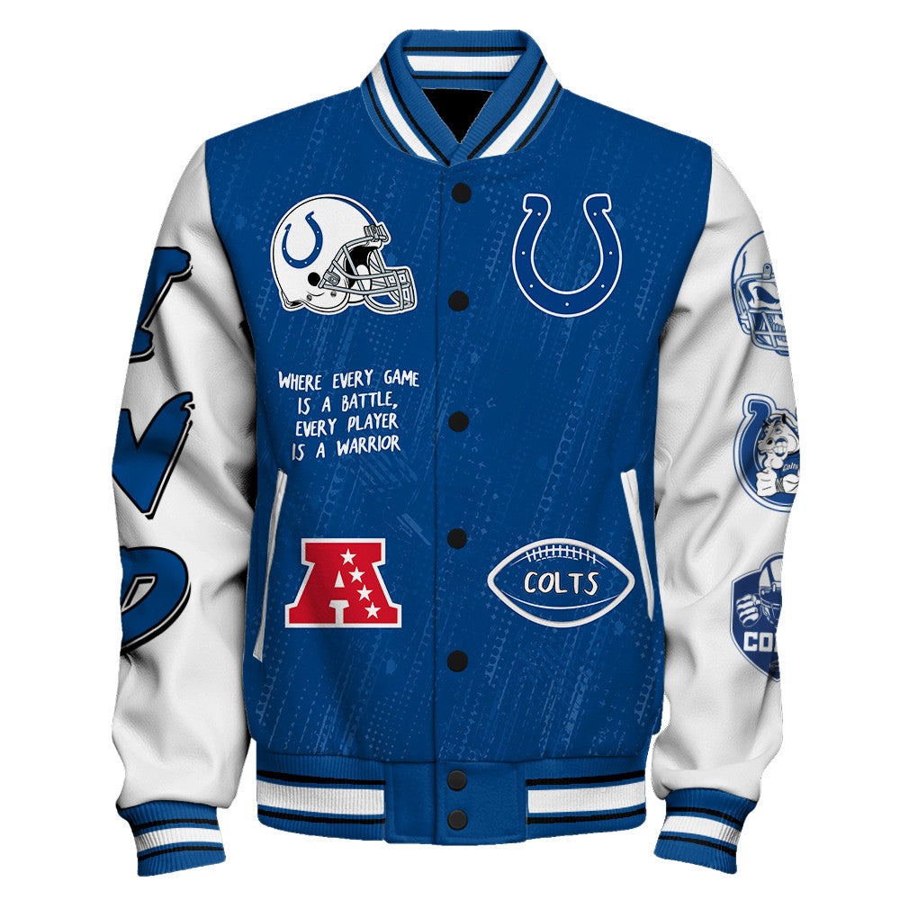 Indianapolis Colts Unisex Athletic Legacy Varsity Jacket AZBTVJK000126