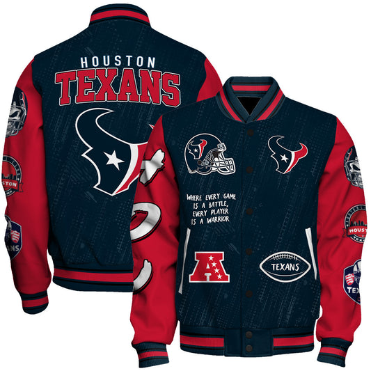 Houston Texans Unisex Athletic Legacy Varsity Jacket AZBTVJK000127