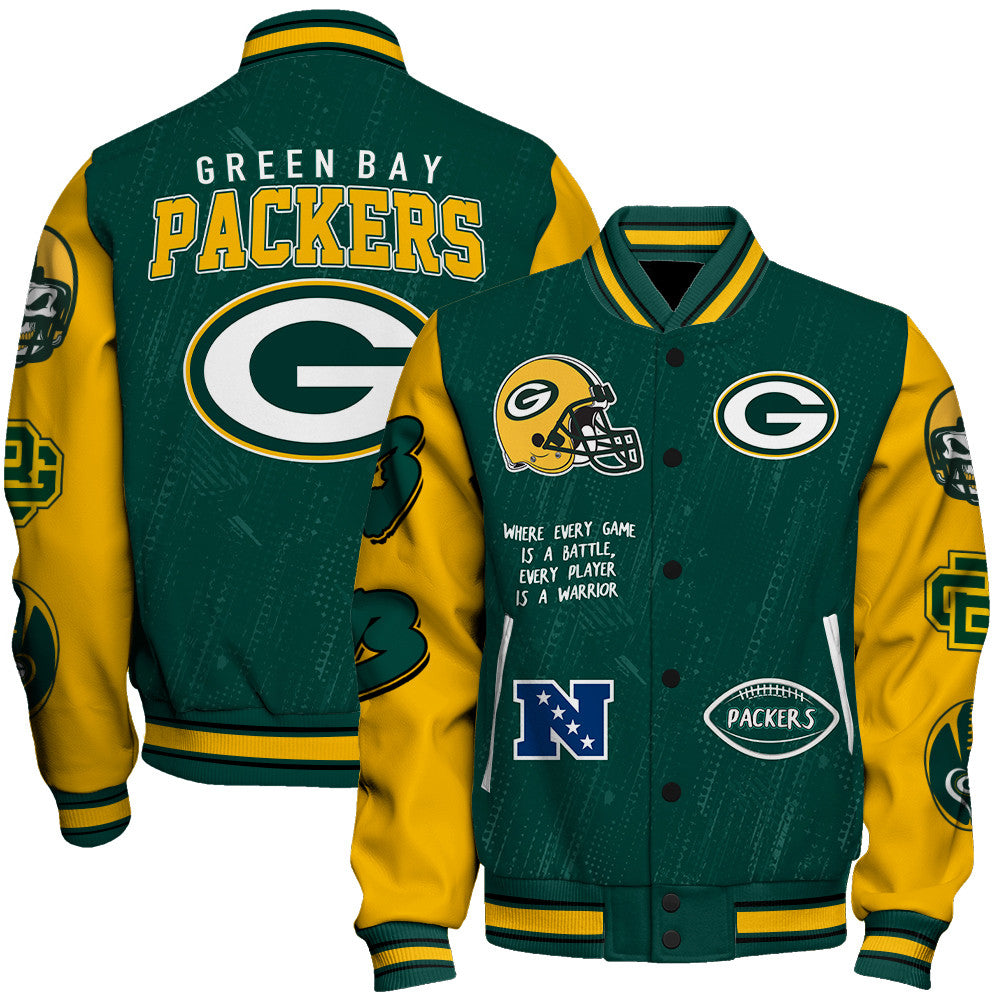 Green Bay Packers Unisex Athletic Legacy Varsity Jacket AZBTVJK000128