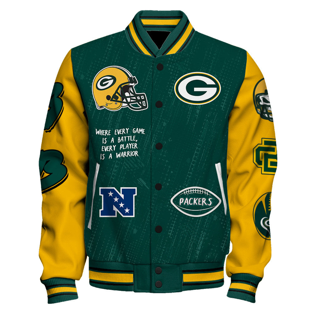 Green Bay Packers Unisex Athletic Legacy Varsity Jacket AZBTVJK000128