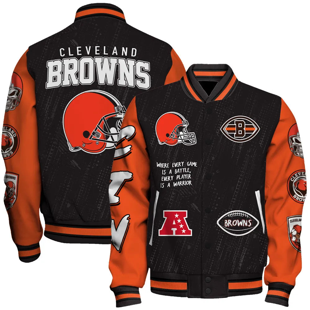 Cleveland Browns Unisex Athletic Legacy Varsity Jacket AZBTVJK000131