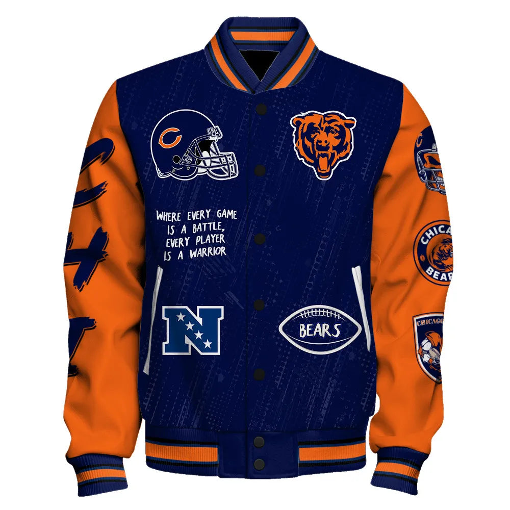 Chicago Bears Unisex Athletic Legacy Varsity Jacket AZBTVJK000132