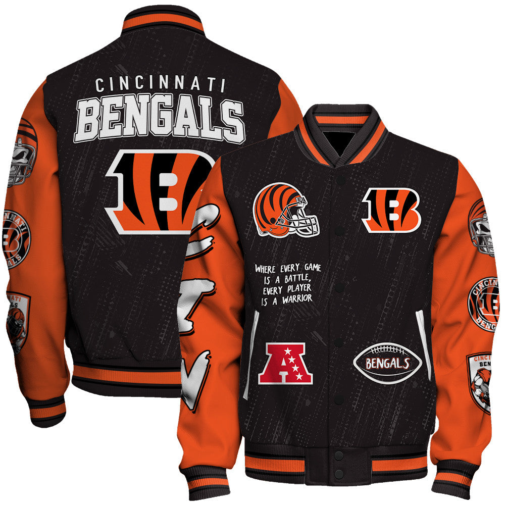 Cincinnati Bengals Unisex Athletic Legacy Varsity Jacket AZBTVJK000135