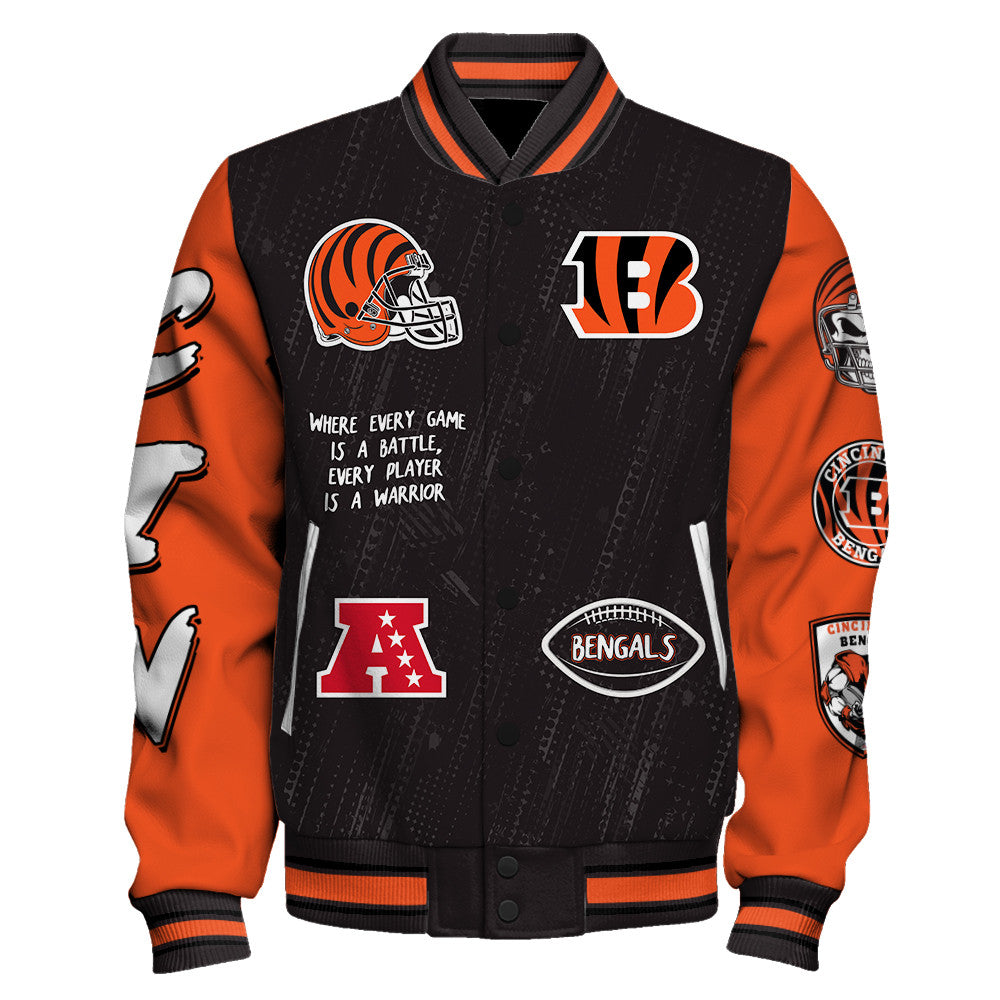 Cincinnati Bengals Unisex Athletic Legacy Varsity Jacket AZBTVJK000135