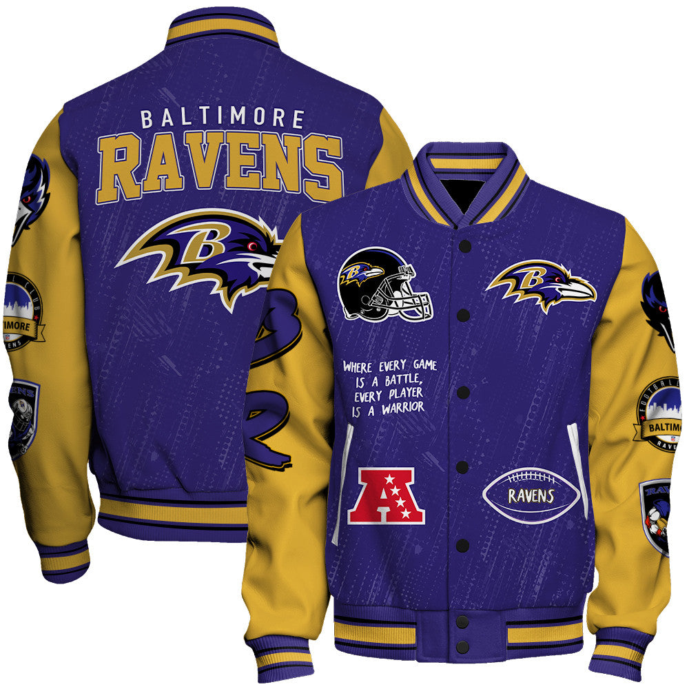 Baltimore Ravens Unisex Athletic Legacy Varsity Jacket AZBTVJK000136