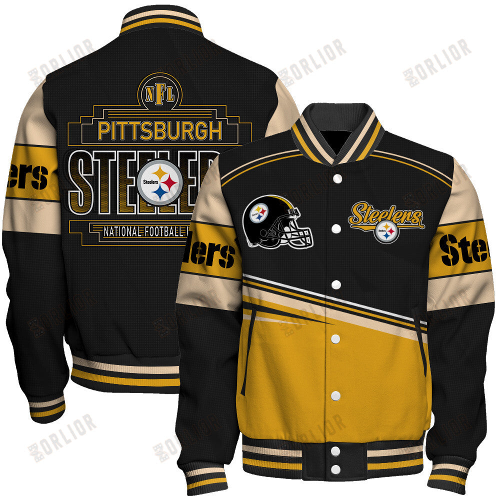 Pittsburgh Steelers Personalized Unisex Varsity Jacket AZBTVJK000273