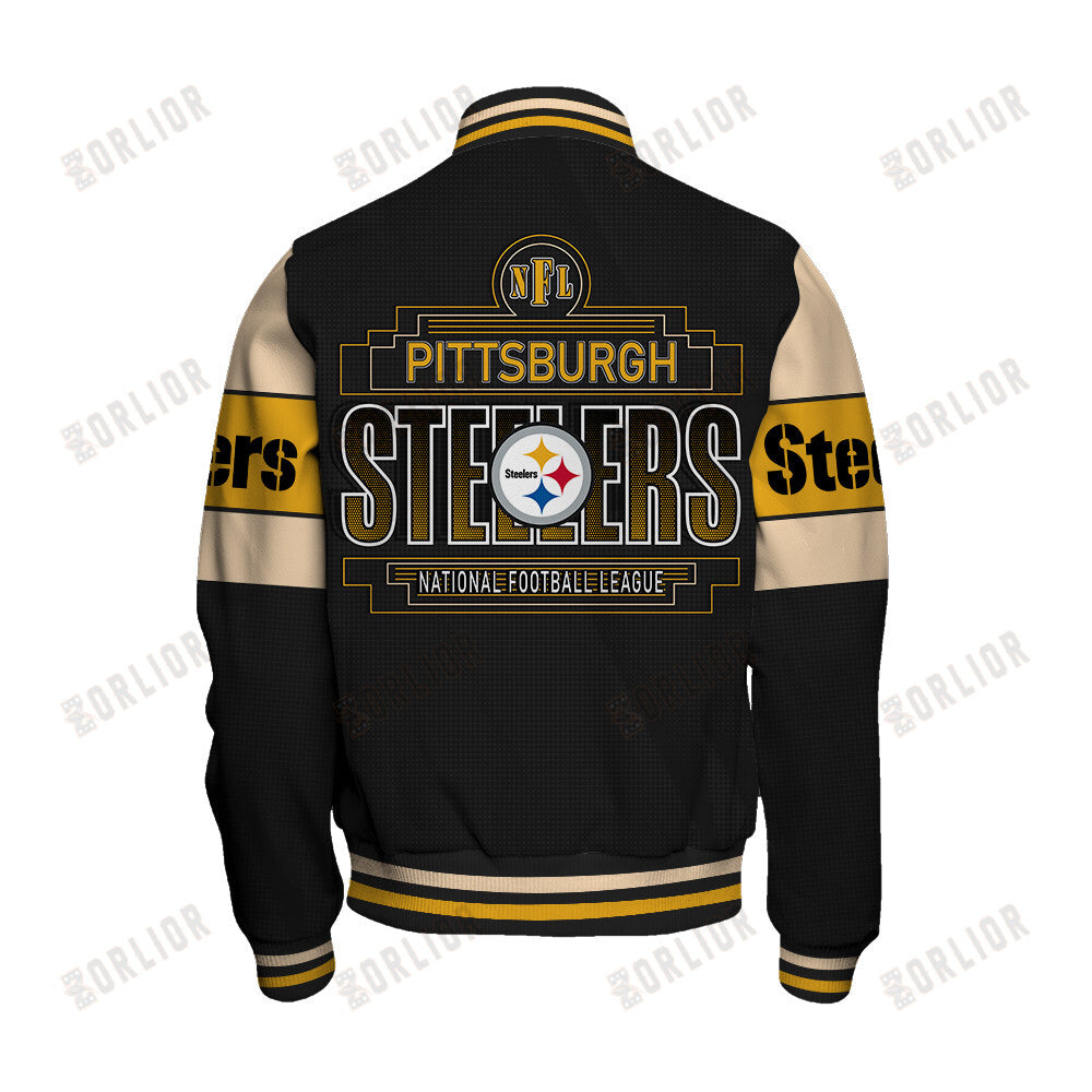 Pittsburgh Steelers Personalized Unisex Varsity Jacket AZBTVJK000273