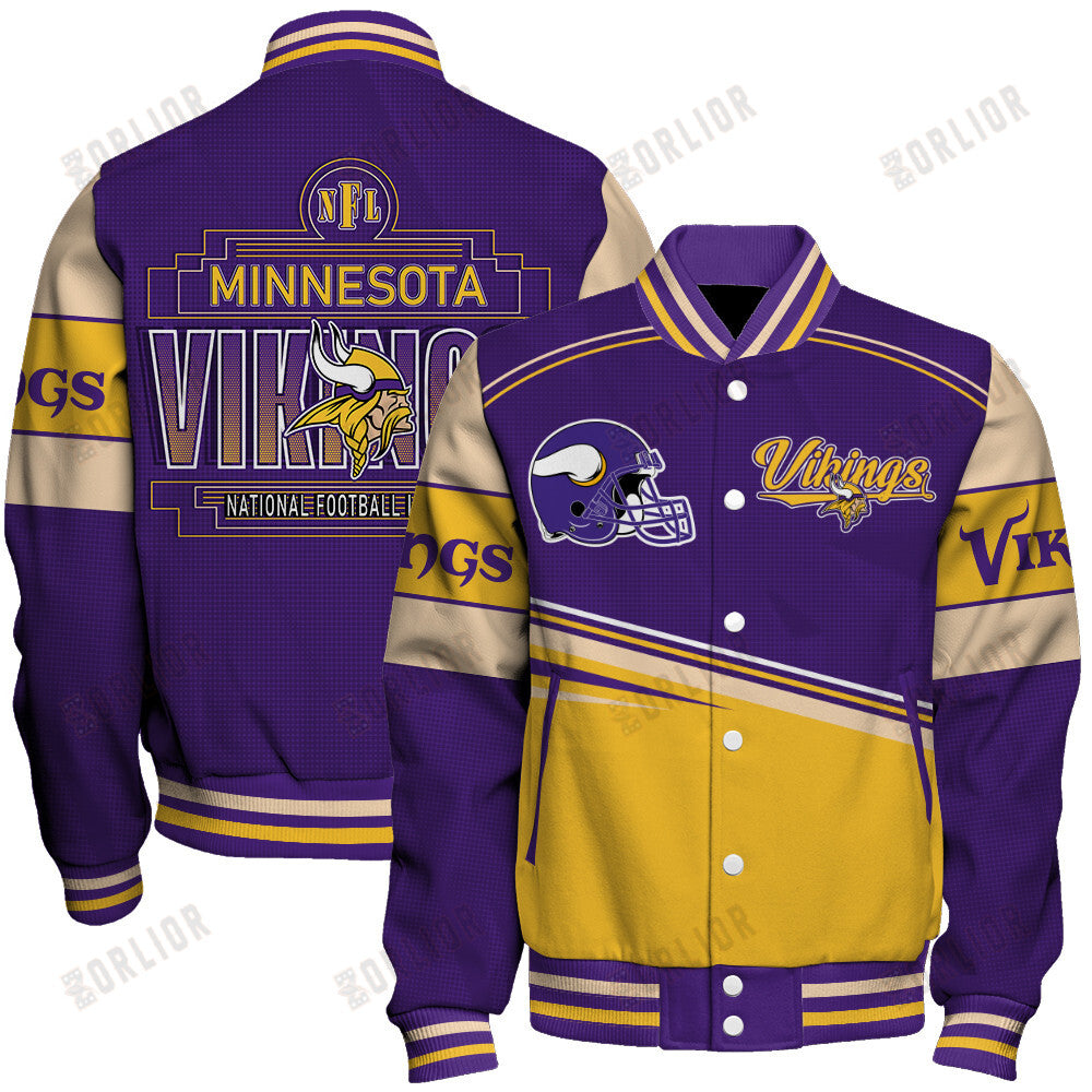 Minnesota Vikings Personalized Unisex Varsity Jacket AZBTVJK000279