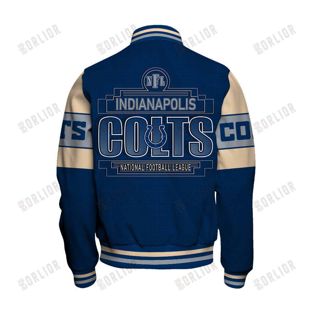 Indianapolis Colts Personalized Unisex Varsity Jacket AZBTVJK000286