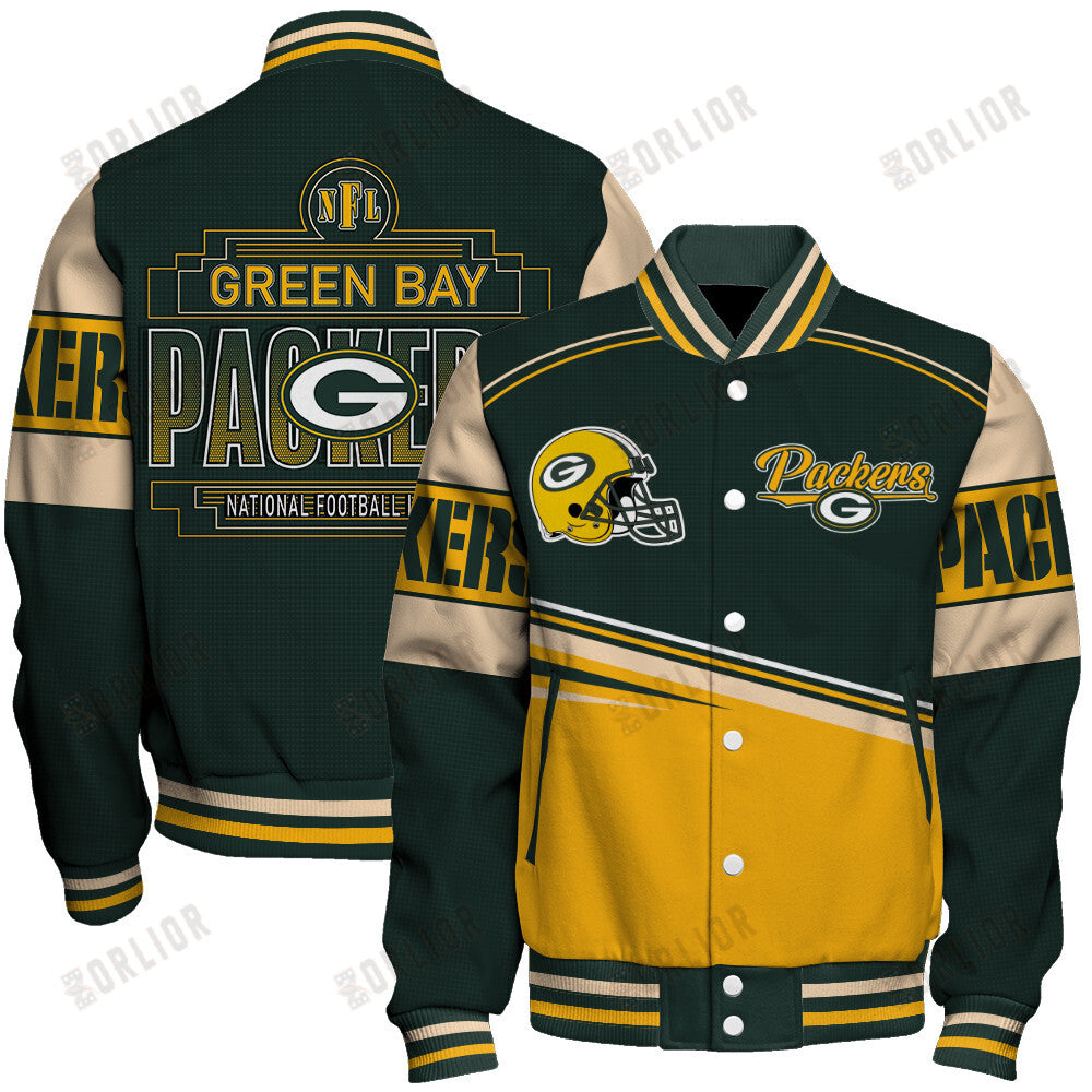 Green Bay Packers Personalized Unisex Varsity Jacket AZBTVJK000288