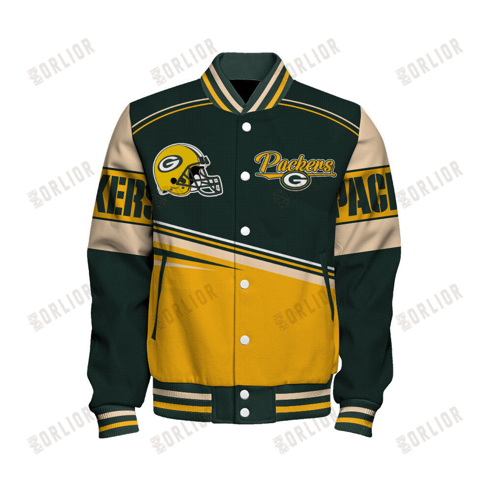 Green Bay Packers Personalized Unisex Varsity Jacket AZBTVJK000288