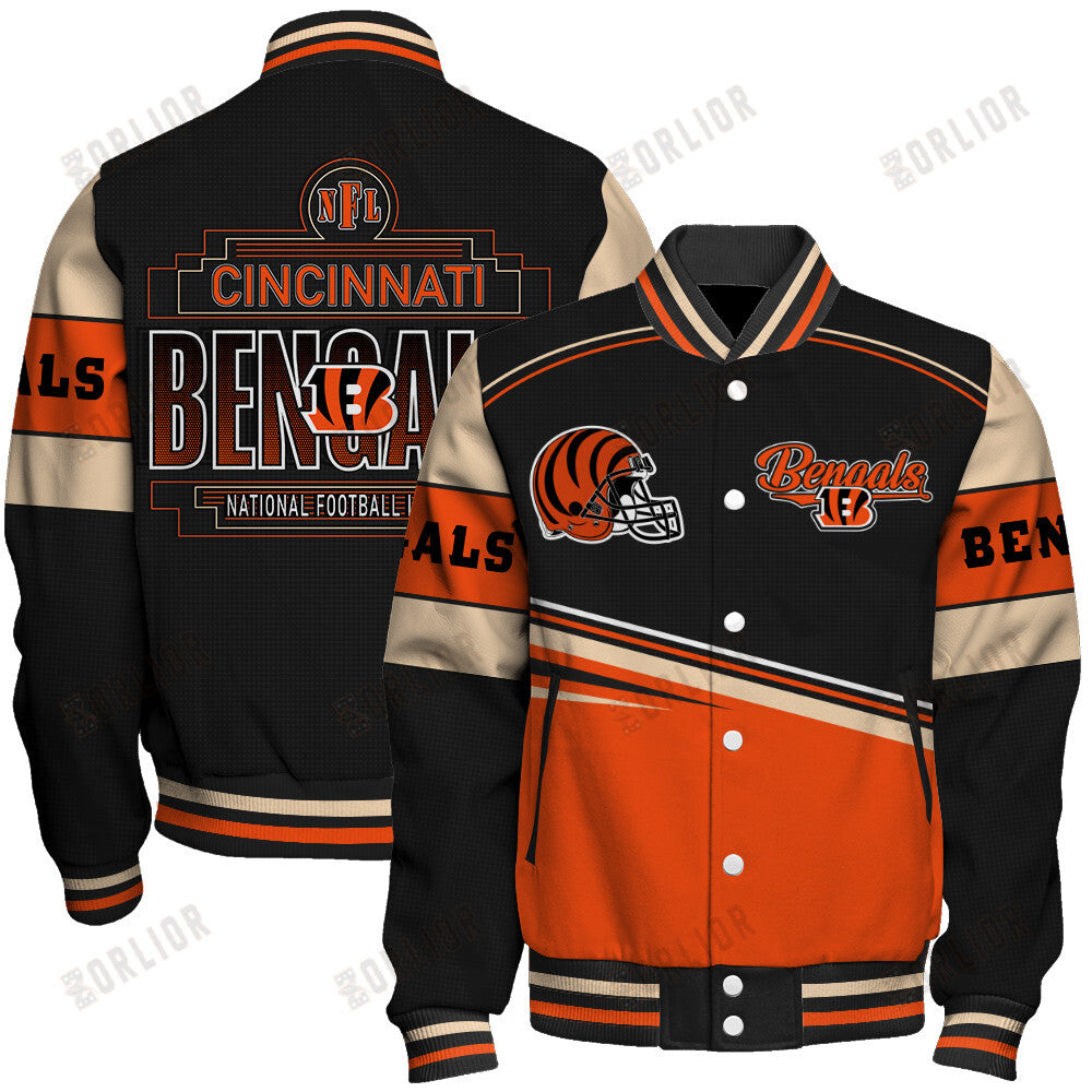 Cincinnati Bengals Personalized Unisex Varsity Jacket AZBTVJK000293