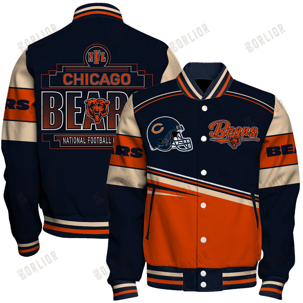 Chicago Bears Personalized Unisex Varsity Jacket AZBTVJK000294