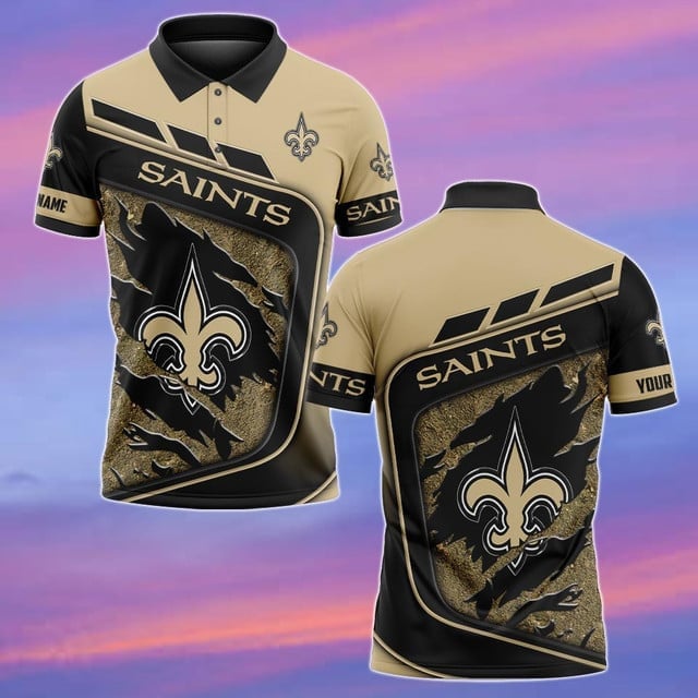 New Orleans Saints Personalized Men Polo Shirt AZBTPLS000109