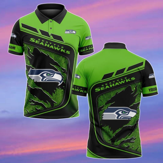 Seattle Seahawks Personalized Men Polo Shirt AZBTPLS000189