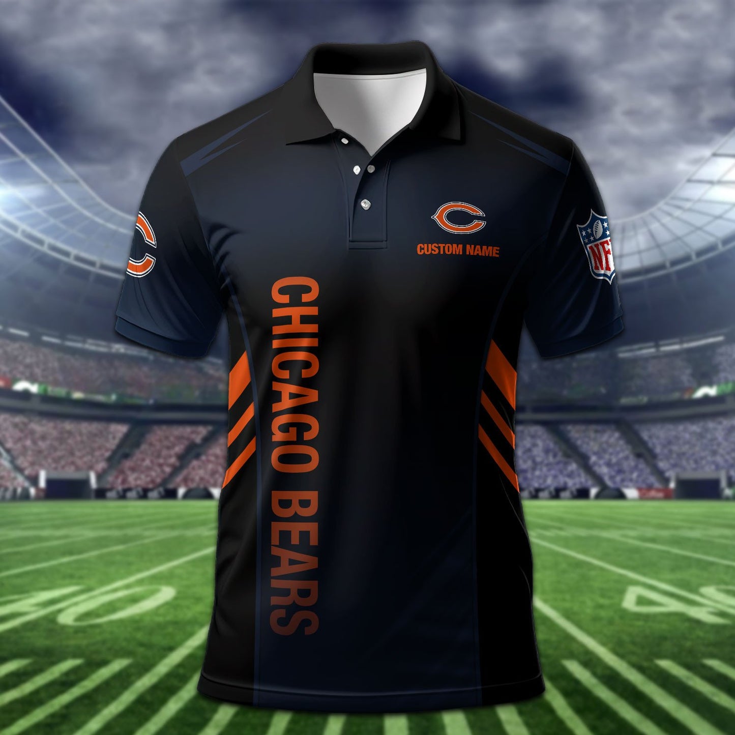 Chicago Bears Personalized Men Polo Shirt AZBTPLS000336