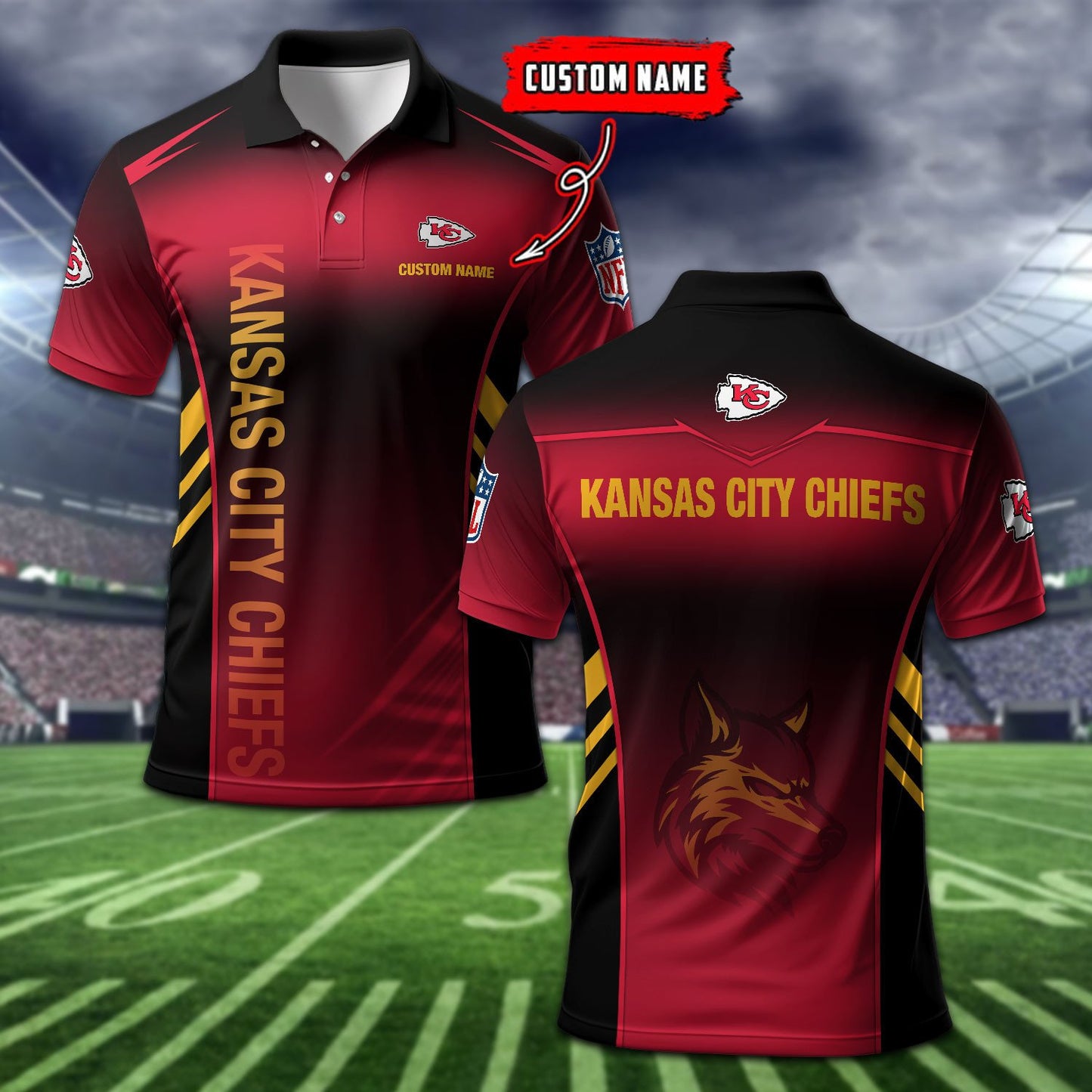 Kansas City Chiefs Personalized Men Polo Shirt AZBTPLS000270